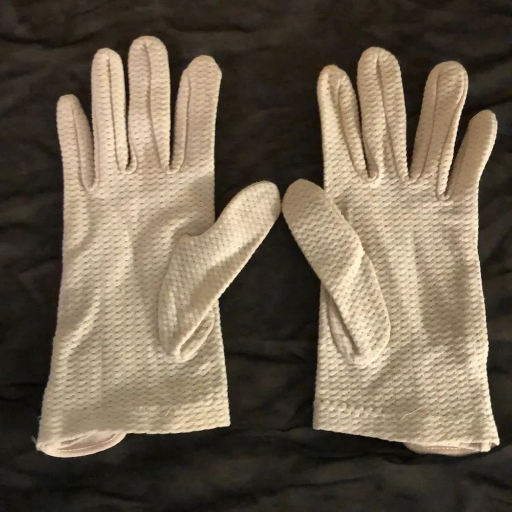 Vintage Off White Knit Ladies/Girls Gloves Small